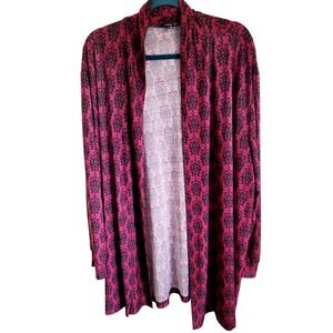 Vikki Vi‎ 3X Open Jacket Blazer Cardigan Long Sleeve Plus Stretch USA Maroon NOS